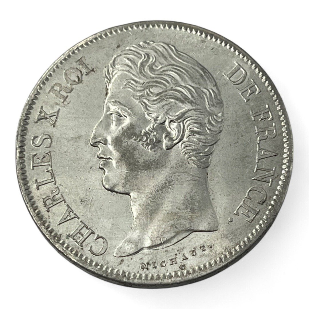 5 Francs Charles X - 1827 W - Lille - Argent - Splendide! – Image 2