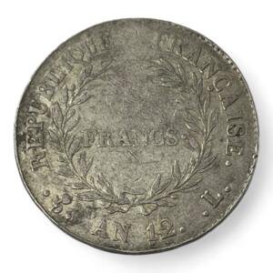 5 Francs Napoleon Bonaparte - Premier consul - An 12 L - Bayonne - Argent - - côte - rare - consul - bonaparte - silver - empire - french coins - collection - numismatique - numismatic - investment - gold - investissement - louis d'or - patrimoine