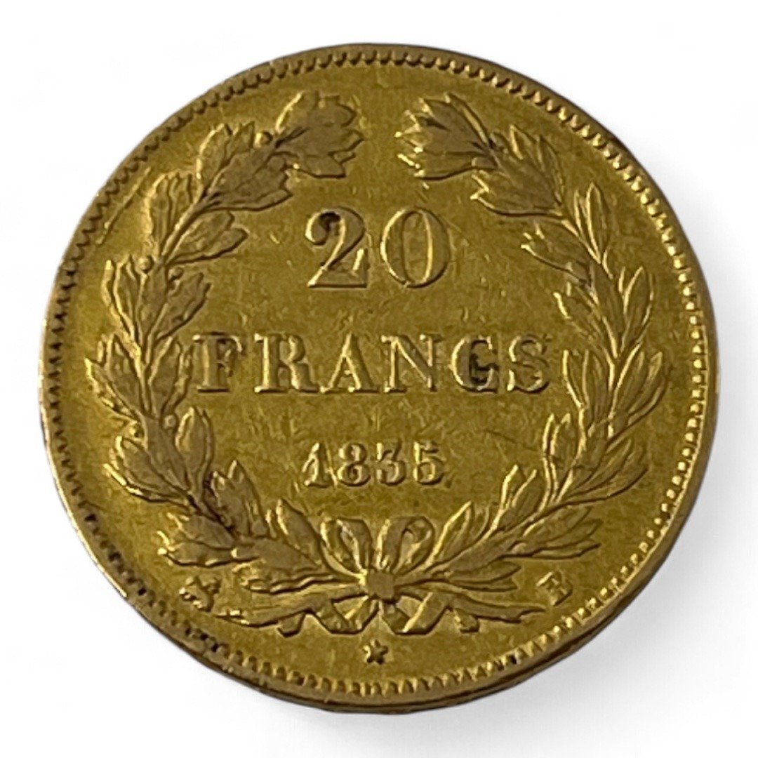 20 Francs Louis-Philippe 1er - Tête laurée - 1835 B - Rouen - Or - RARE