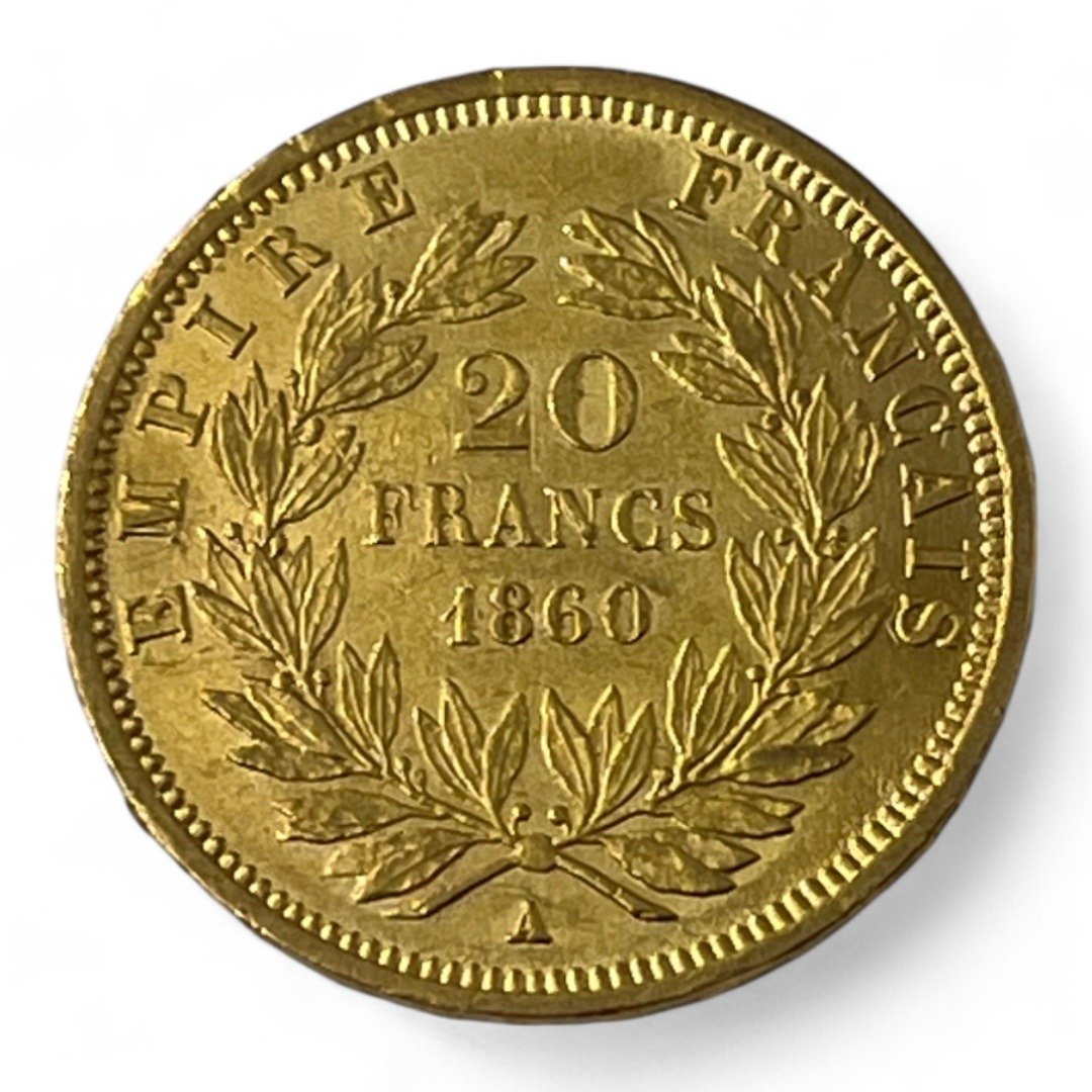 20 Francs Napoléon - Tête nue - 1860 A - Paris - Or