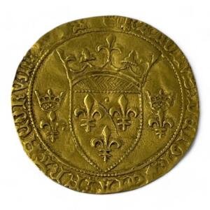 Écu d'or à la couronne (écu neuf) - Charles VII - 1445 - Crémieu - 2,85 grammes