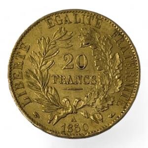 20 Francs Cérès - 1850 A - Paris - Or