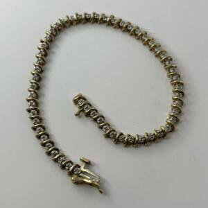 Bijoux Bracelet et Diamants - Or 10 Carats - 7.37 Grammes - 18 Centimètres