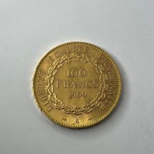 100 Francs Génie - 1909 A - Or - 32.25g