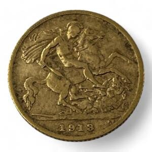 1/2 souverain - George V - Royaume-uni - 1913 -3.93g - Or