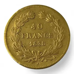 40 Francs Louis Philippe - 1838 A - Paris - 31k exemplaires! - Or - 12.84g