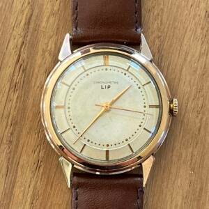 Montre LIP - chono - vintage - Or 18k - 35mm - années 50