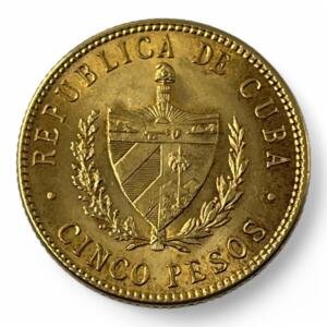 5 pesos - Cuba - 1915 - Or - 8.36g